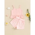 thumbnail image 4 of Bagilaanoe 2pcs Toddler Baby Girl Shorts Set Sleeveless Camisole Tops + Daisy Shorts 6M 12M 18M 24M 3T 4T Kids Casual Summer Clothes, 4 of 7