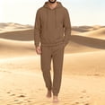 thumbnail image 6 of Garbnen Fleece Mens Sweat Suits 2 Piece Set Casual Solid Hoodie & Sweatpants Set Workout Athletic Warm Plush Jogging Suits for Men Coffee, 6 of 6