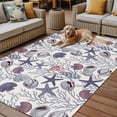 thumbnail image 2 of Fsddascl Vintage Coastal Outdoor Rug for Patio/Deck/Porch, Non-Slip Large Area Rug 5 x 8 Ft, Starfish Coral Shell Conch Ocean Indoor Outdoor Rugs Washable Area Rugs, Reversible Camping Rug Carpet, 2 of 5