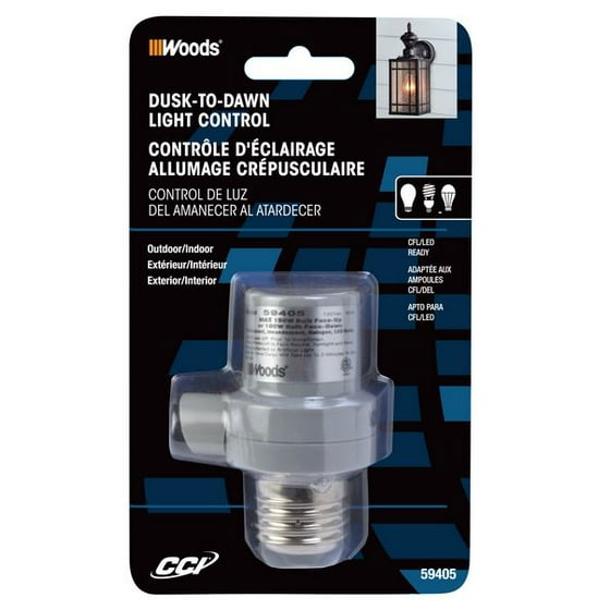 Woods 59405 Outdoor Cfl Led Light Control Socket With Photocell Woods 59405 Outdoor Cfl Led Light Control Socket With Photocell Grey Com