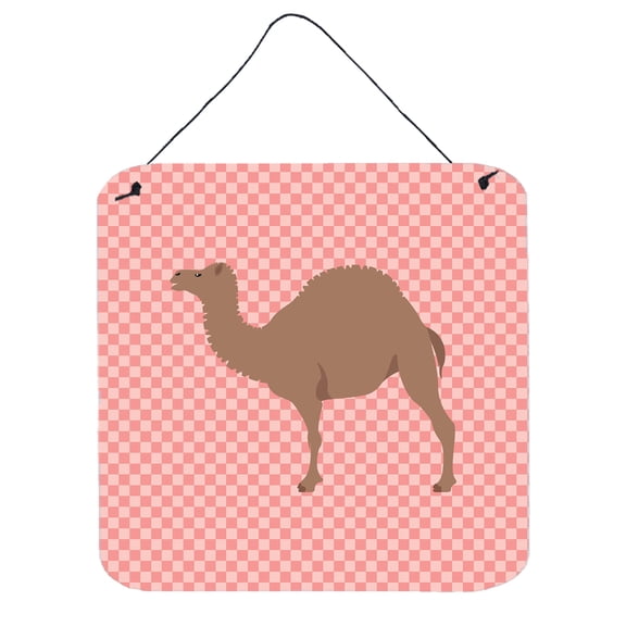 Carolines Treasures BB7819DS66 F1 Hybrid Camel Pink Check Wall or Door Hanging Prints, 6 x 6 in.