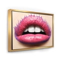 thumbnail image 3 of Designart 'Beautiful Woman Lips With Pink Lipstick' Modern Framed Canvas Wall Art Print, 3 of 5