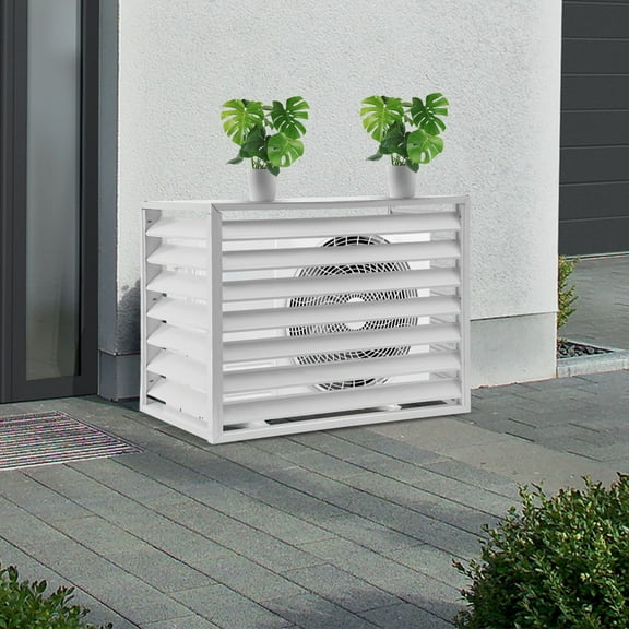 Shzicmy Air Conditioner Fence Screen Aluminum Alloy AC Privacy Screen 43.31*23.62*31.5in