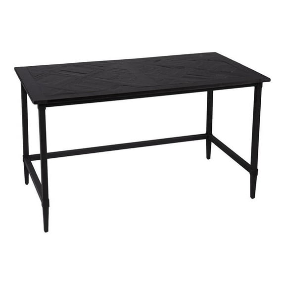 SEI Furniture Lawrenny Contemporary Reclaimed Wood Desk in Black