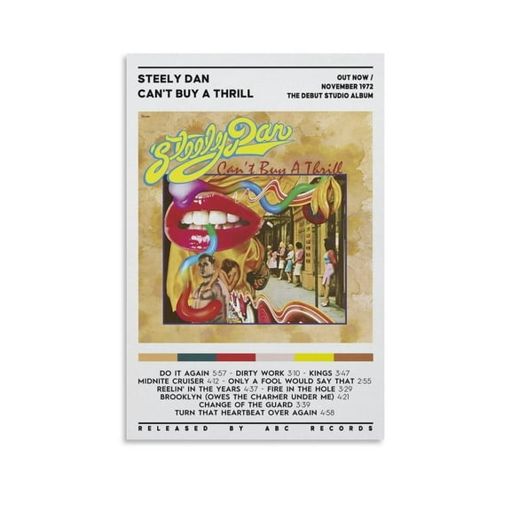 Steely Dan - Can't Buy A Thrill Poster Canvas Poster Wall Decorative Art Painting Living Room Bedroom Decoration Gift