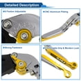 thumbnail image 4 of Palancas de freno y embrague cortas y largas únicas para Honda Rebel/CMX 500/300, palanca de freno ajustable de manillar de motocicleta de aleación de aluminio con mango de titanio y extremo dorado, 4 of 7