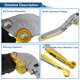 thumbnail image 4 of Palancas de freno y embrague cortas y largas únicas para Honda Rebel/CMX 500/300, palanca de freno ajustable de manillar de motocicleta de aleación de aluminio con mango de titanio y extremo dorado, 4 of 7