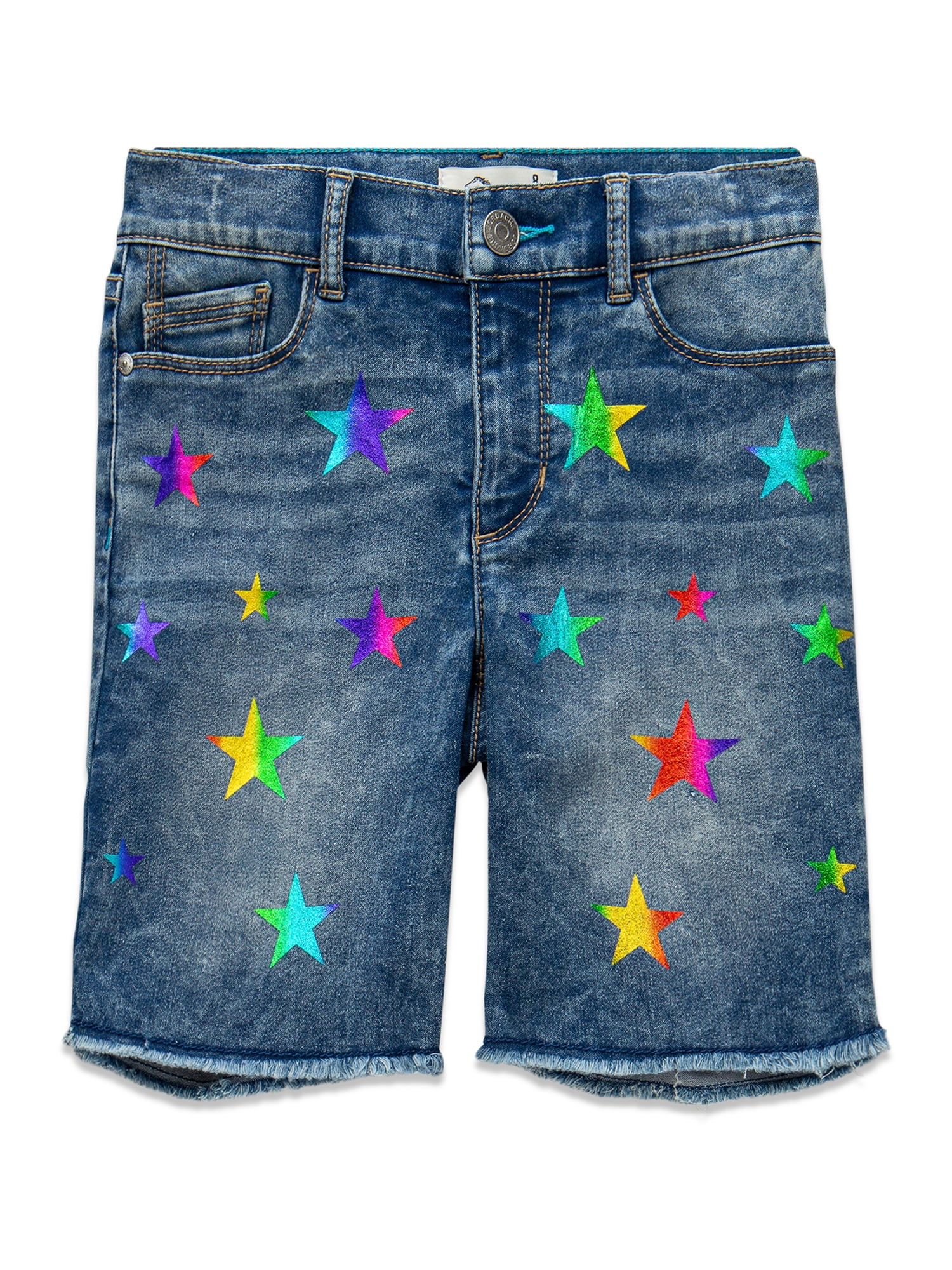 Jordache - Jordache Girls 5-18 Star Rough Hem Denim Jean Bermuda Shorts ...