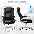 thumbnail image 4 of iooHug Big and Tall Office Chair 400lbs, Ergonomic Desk Chair with Lumbar Support, Flip-Up Arms, Faux Leather High Back Computer Chair for Home Office, Black, 4 of 7