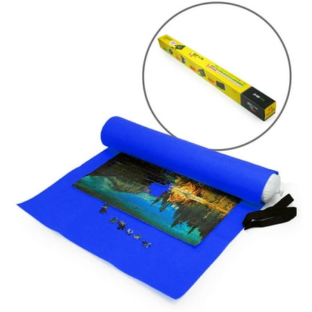 Lavievert Giant Blue Felt Puzzle Roll Mat for 3000 piece 