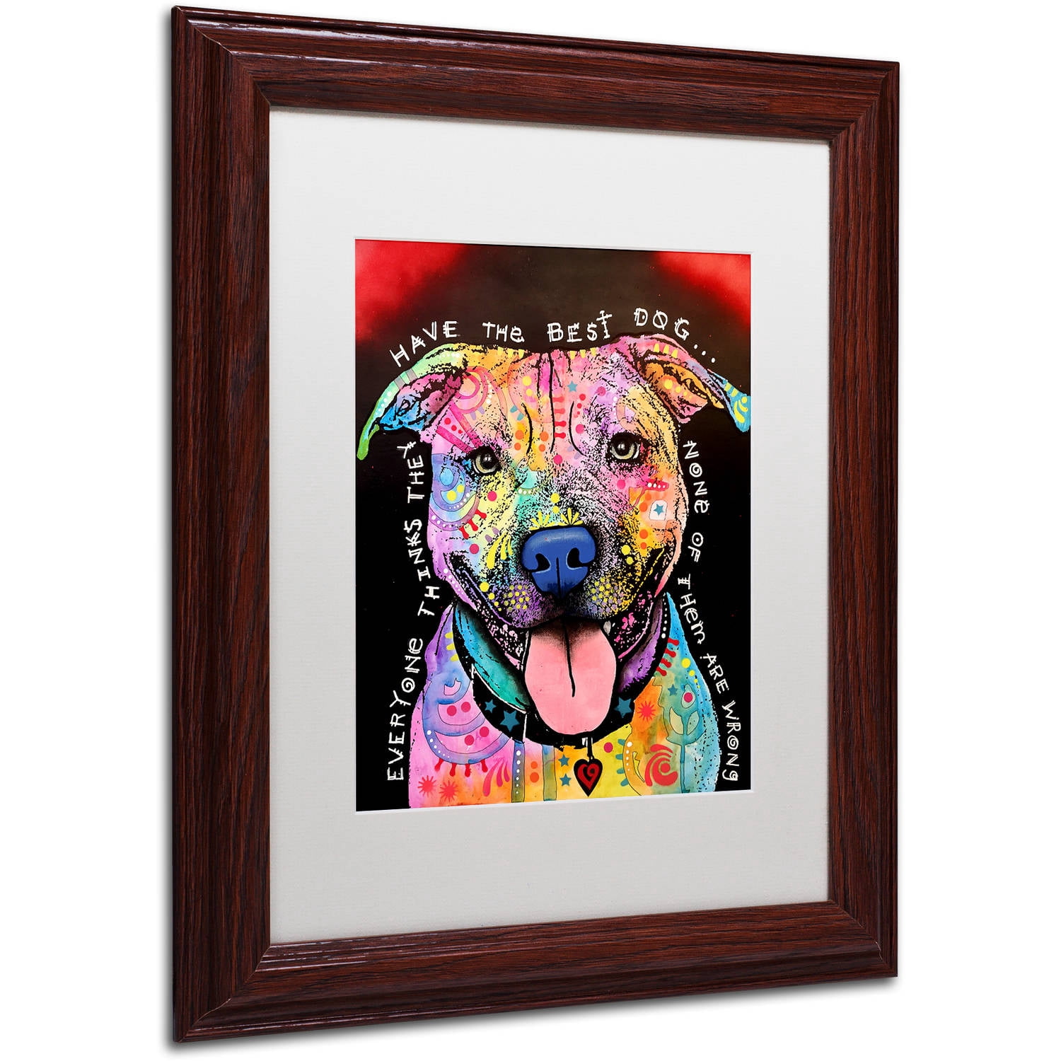 Trademark Fine Art "Best Dog" Canvas Art by Dean Russo, White Matte, Wood Frame