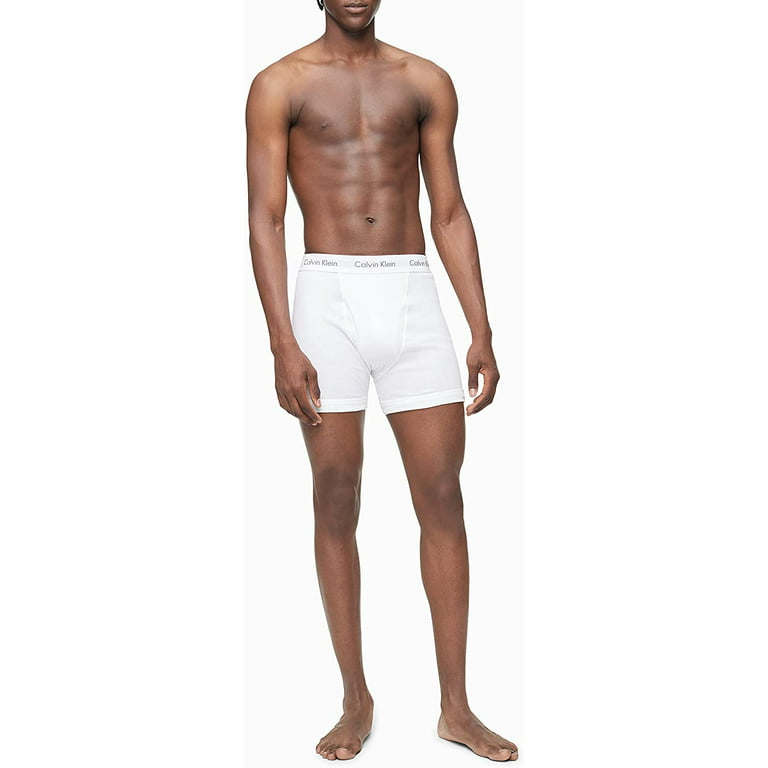 Calvin Klein 5-Pack Mens Cotton Classic Fit Boxer Briefs (Small, White) 