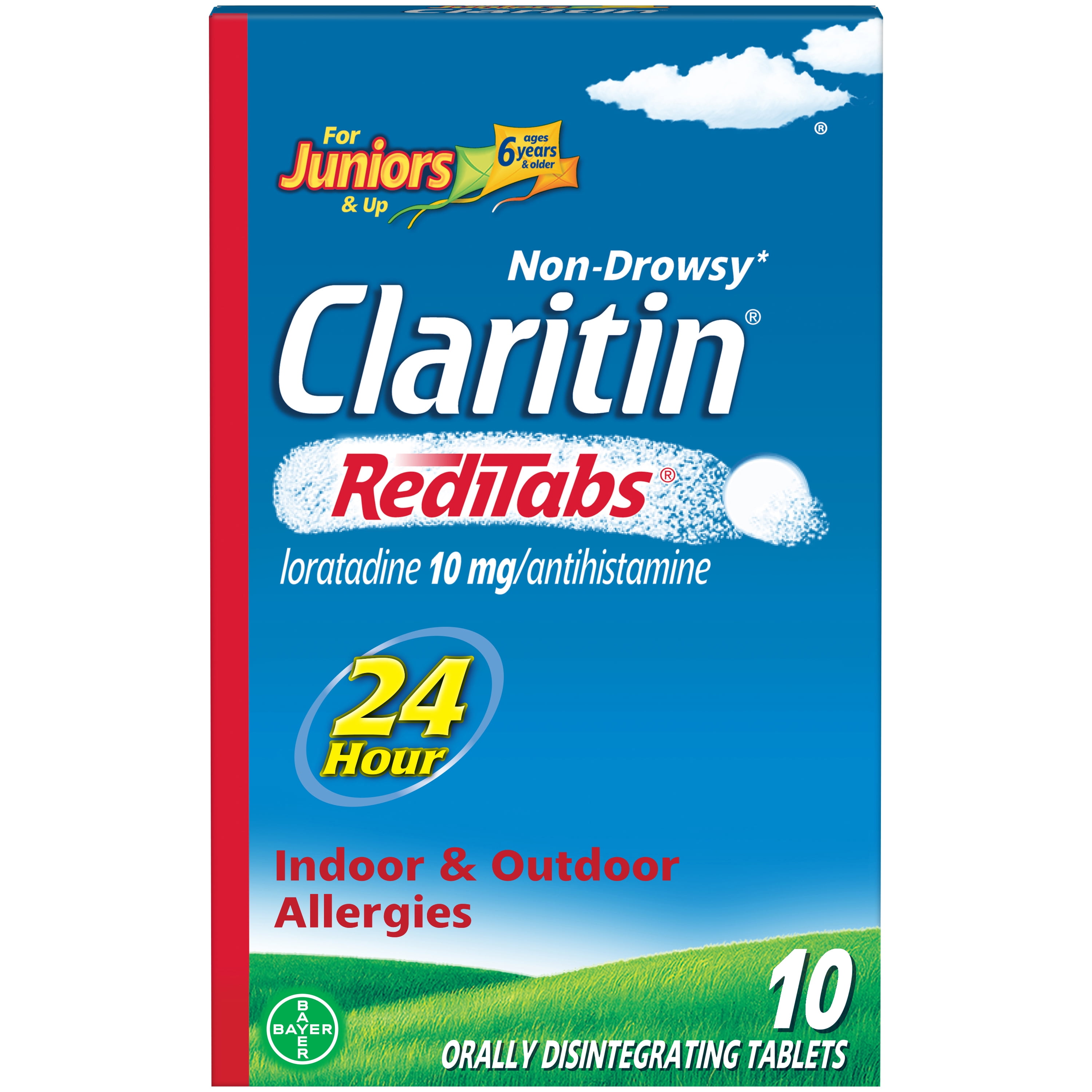 Claritin Juniors RediTabs, 24 Hour Non-Drowsy Allergy Medicine, 10mg, 10 Ct