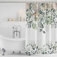 thumbnail image 4 of Sage Green Coastal Waterproof Fabric Shower Curtain, Spring Eucalyptus Leaves Waterproof Fabric Shower Curtain for Bathroom Curtains Bathtubs Hotel Washable Shower Curtains with 12 Hooks Long 72x78in, 4 of 8