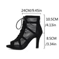 thumbnail image 2 of SACFOF Dance Heels for Women Mesh Ballroom Dance Booties Lace Up Dance Ankle Boots with Zipper, 2 of 6