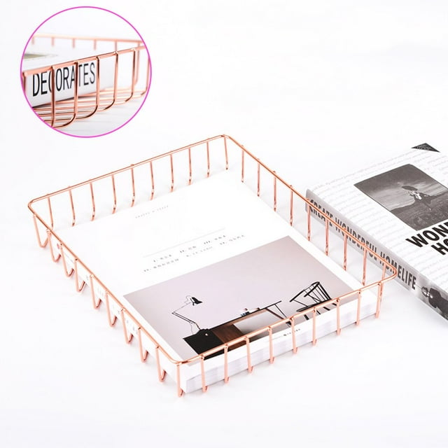 Metal Storage Iron A4 Paper Storage Basket Elegant Desk Organizer Decorative Basket New