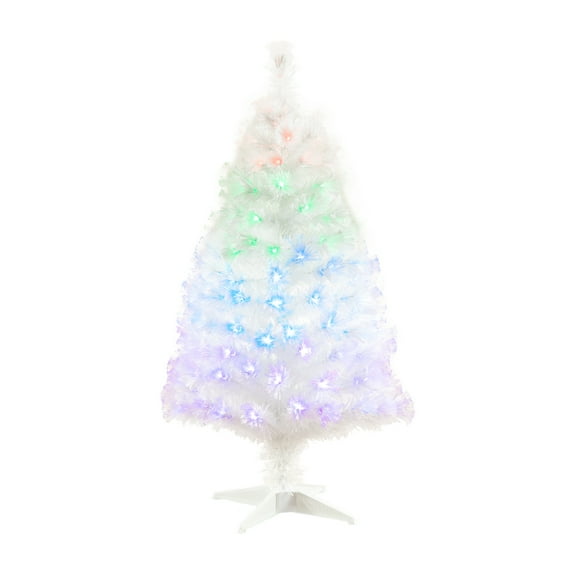 Nearly Natural 4ft. White Pre-Lit Fiber Optic Artificial Christmas Tree, White