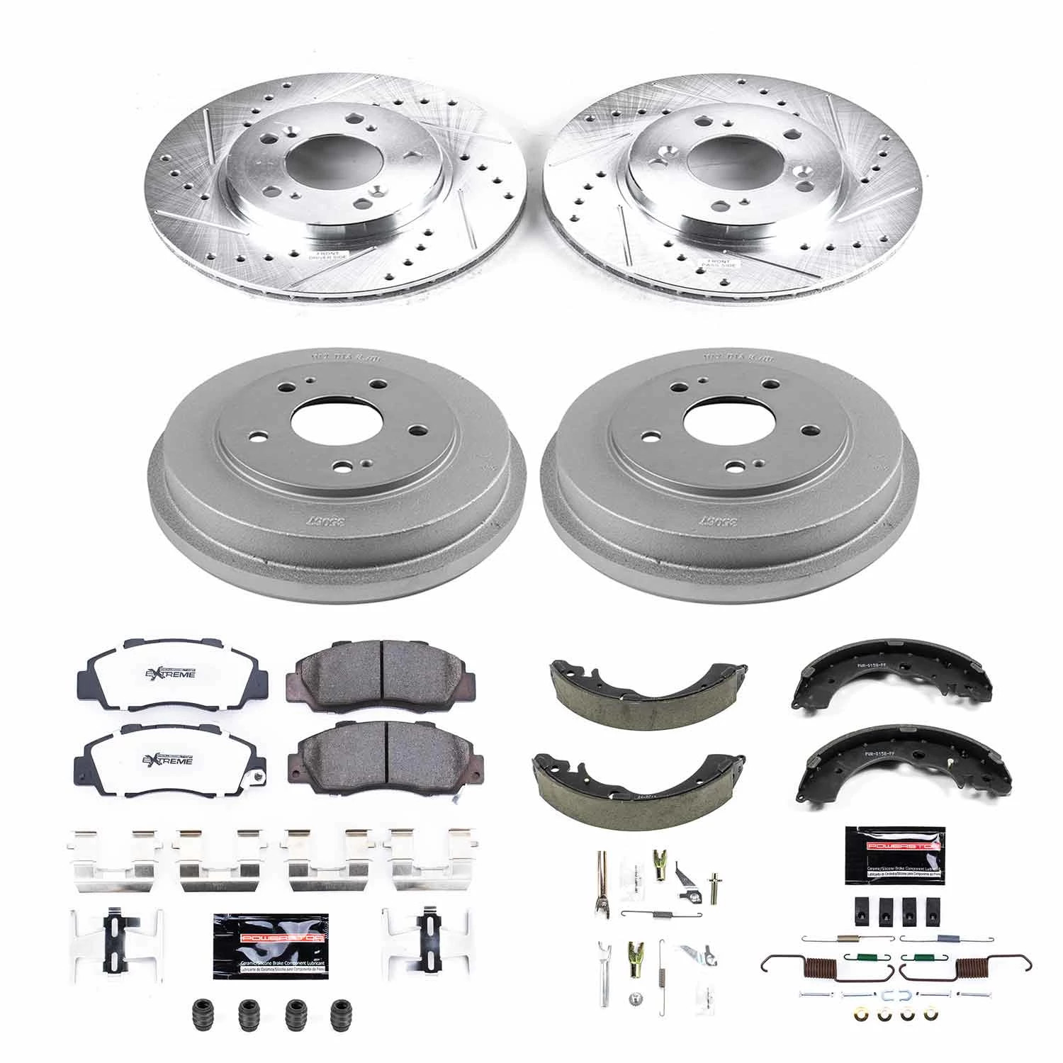 Power Stop Front and Rear Z26 Street Warrior Drum and Shoe Kit K15114DK-26