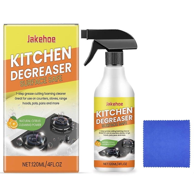 Multi-Purpose Kitchen Degreaser Heavy Grease Foam Cleaner Removes Grease, Grime, and Stains on Range Hoods & Countertops