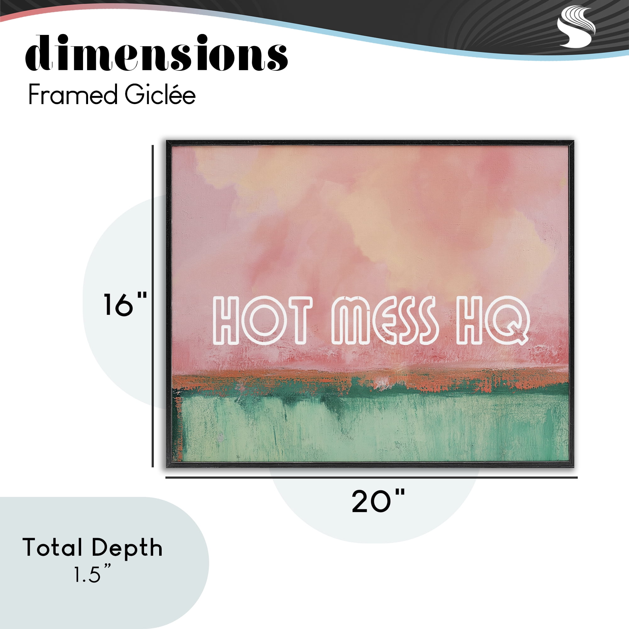 Stupell Industries Hot Mess Headquarters Black Framed Giclee Art, design by Gina Kelly