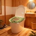 thumbnail image 4 of Cojín de franela para asiento de inodoro, funda cálida y lavable, 43 x 38 x 3 cm, suave con cremallera para mayor comodidad en el baño, color verde, 1 unidad Rkxzt, 4 of 8