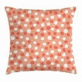 thumbnail image 1 of Abstract Throw Pillow Cushion Cover, Polka Dot Inspired Deformed Circular Shapes Repeating Irregularly, Decorative Square Accent Pillow Case, 24 X 24 Inches, Coral Dark Coral White, by Ambesonne, 1 of 2