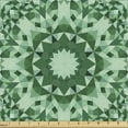 thumbnail image 1 of Ethnic Fabric by the Yard, Art of Triangles Formed in Monochrome Style Print, Decorative Upholstery Fabric for Chairs & Home Accents, Forest Green Mint Green by Ambesonne, 1 of 5