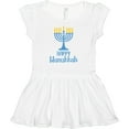 thumbnail image 3 of Inktastic Happy Hanukkah with Blue Menorah Girls Baby Dress, 3 of 5