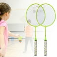 thumbnail image 4 of Badminton Racket Sport Set of 2, Iron Alloy Badminton Racket with Nylon Handle and 2 Badminton Rackets for Beginners, Yellow,Green,Orange 8.2" X 21"., 4 of 7