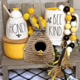 thumbnail image 7 of Jute Bee Hive Decor Bee Tiered Tray Decorations Decorative Honey Bee Skeps Spring Farmhouse Coffee Table Decor Country Kitchen Natural Party Summer Sunflower Home Bookshelf Decor, 7 of 7