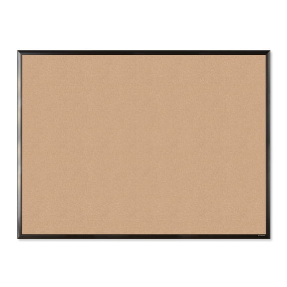 U Brands 48 x 36 x 1 in. Cork Bulletin Board, Brown, Black Aluminum Frame