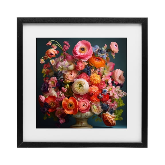 Stupell Industries Harmonious Mixed Peonies Black Framed Print Under Glass, design by Lazar Studio