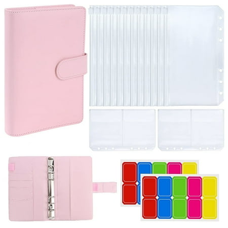 

A6 PU Leather Budget Organizer Sets They Are Great for Storage Cash Coins Checks Receipts Pink