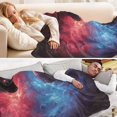 thumbnail image 5 of 70x55 Inches Glow in The Dark Blanket Cozy Throw Camping Blankets for Home and Outdoor Use Wolf and Planet, 5 of 8