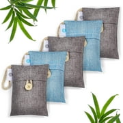 5-Pack Activated Odor Absorber Natural Bamboo Charcoal Air Purifying Bags 5"x4"