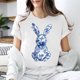 thumbnail image 5 of Camiseta de Cuello Redondo de Manga Corta de la Mujer, Top de Moda para Invierno Y Primavera Impresa de Navidad Casual 3/4, 5 of 7