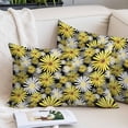 thumbnail image 2 of Farmhouse Daisy Pillow Protectors with Zipper Standard Size, Spring Watercolor Yellow White Floral Soft Brushed Microfiber Breathable Throw Pillow Covers, Pillowcase for Couch Sofa Bedroom 20"x26", 2 of 9