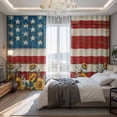 thumbnail image 2 of Red Blue American Flag Blackout Curtains for Bedroom/Living Room, Pinch Pleated Black Out Curtains, Sunflower US Flag Vintage Room Darkening Window Drapes with Hooks 2 Panels, 39"x70", 2 of 8