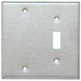 thumbnail image 1 of Stainless Steel Metal Wall Plates 2 Gang 1Toggle 1Blank, 1 of 1