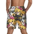 thumbnail image 4 of Gaeub Cute Cat Cartoon Mens Swim Trunks Stretch Beach Shorts Quick Dry for Men Swim Shorts Swimwear with Pockets- Small, 4 of 9