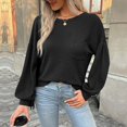 thumbnail image 2 of Rigardu Womens Shirts Sleeve Trendy Tops Cut Out Back Blouses Loose Fit Pullover Casual Fall Tshirts Trendy Tunic Tops Long Sleeve Shirts for Women Size:s-xl, 2 of 7
