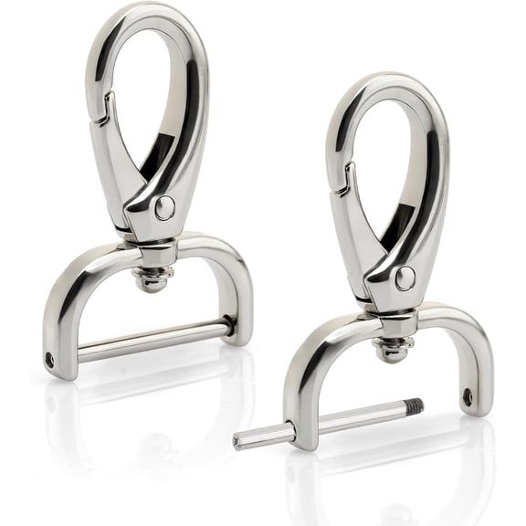 CRAFTME STUDIO Silver 1/2" Detachable Swivel Snap Hook Clasp (2pcs) with Screw Bar – Bag Strap Replacement Hardware (VT501)