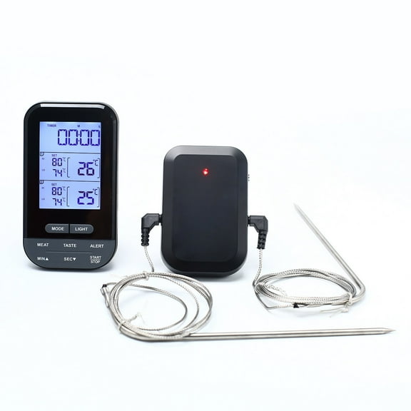 Grill Smoker BBQ Cooking Food Thermometer Oven Safe - Digital Wireless Meat Thermometer for Grilling Smoking with 2 Probes - Kitchen Baking Steak Turkey Candy Thermometers, not for Medical Purposes