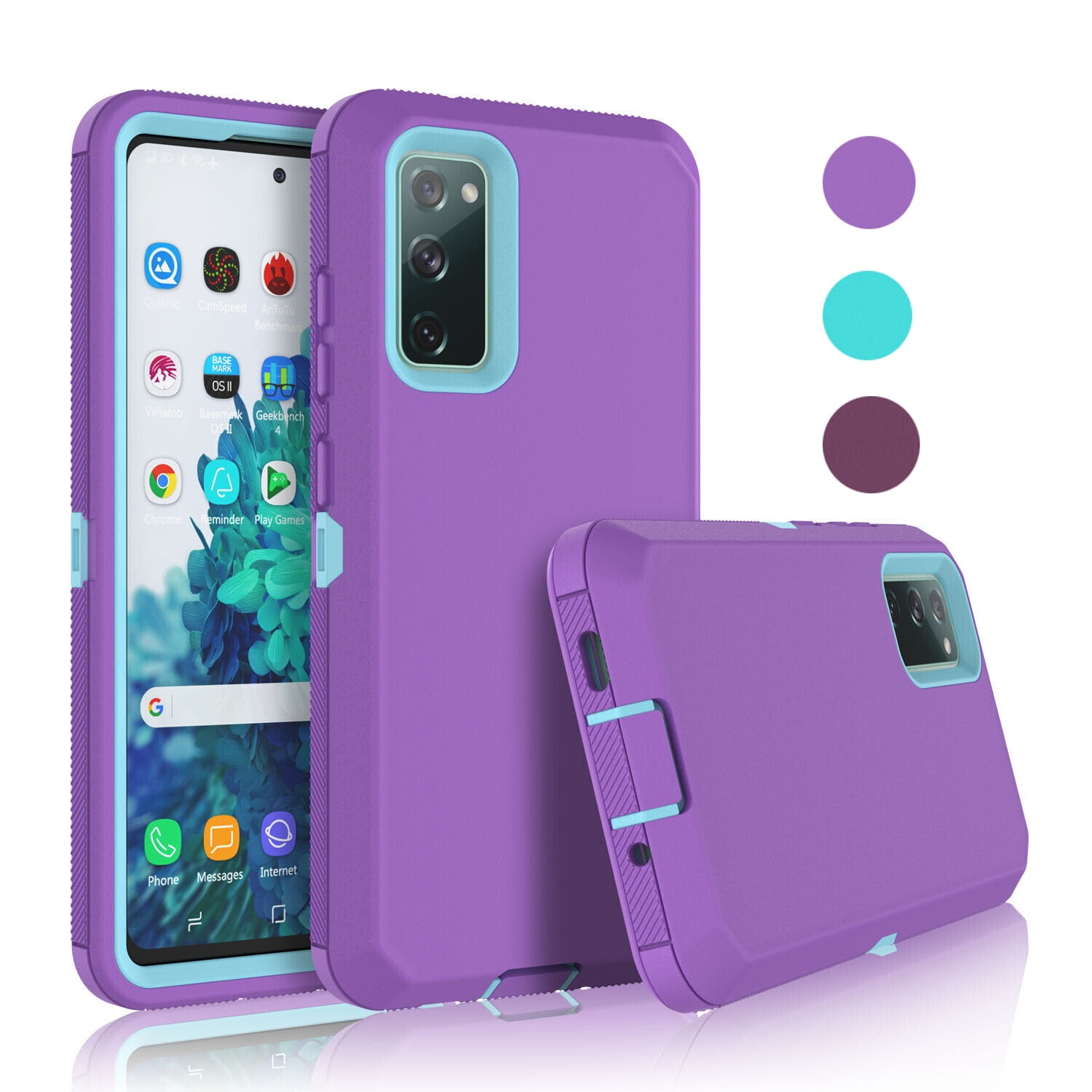Galaxy S20 FE 5G Cases, 3 in 1 Sturdy Phone Case for Samsung Galaxy S20