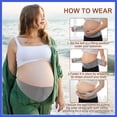thumbnail image 6 of Vocoste Pregnancy Belly Band, Maternity Support, Belly Bands for Pregnant Women, Breathable Ergonomic Adjustable Belly Support Bands, Large, Gray, 6 of 7