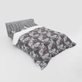 thumbnail image 3 of Ambesonne Floral Bedding Set 3 Pcs, Blooming Spring Nature, Twin, Pale Grey Vermilion Grey, 3 of 3