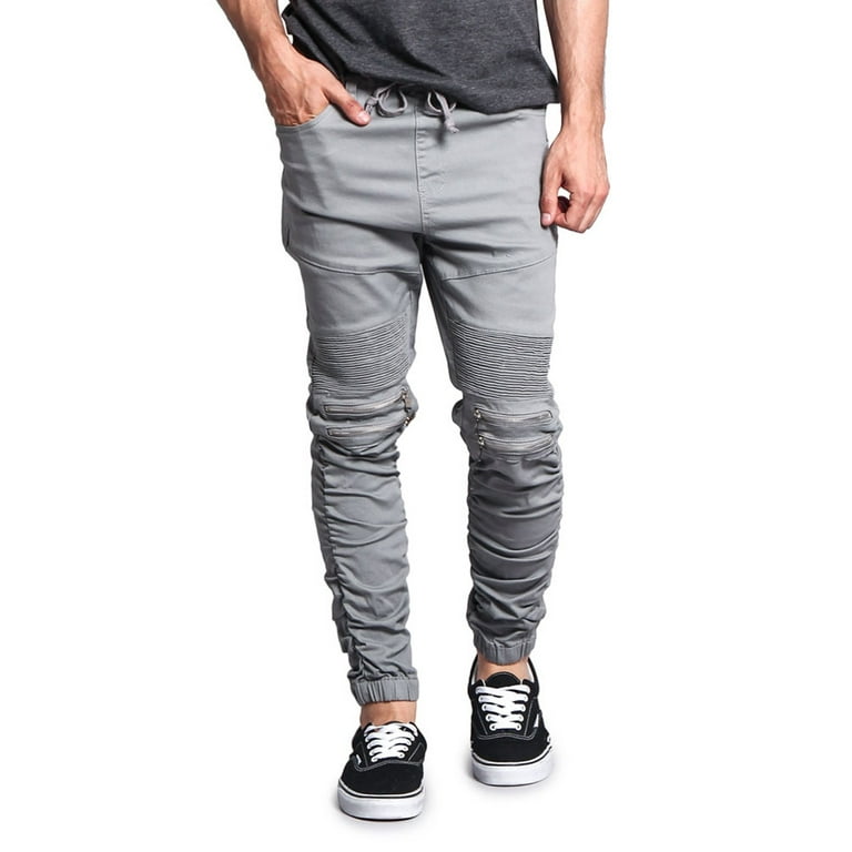 Victorious Men's Scrunch Stacked Biker Twill Jogger Pants Victorious Men's Scrunch Stacked Biker Twill Jogger Pants