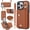 Brown, variant on Zipper Crossbody Wallet Case Card Slot Leather Protective Cover for iPhone 14/15/16/17 Plus Pro Pro Max