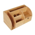 thumbnail image 2 of Organizador de escritorio de madera, estante de almacenamiento, estante de para baño, caja de exhibición con cajón para notas, tocador, espa, 2 of 8
