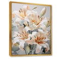 thumbnail image 2 of Designart "Simple Tranquility Of Beige Lilies IV" Lilies Floater Framed Wall Art Prints, 2 of 5